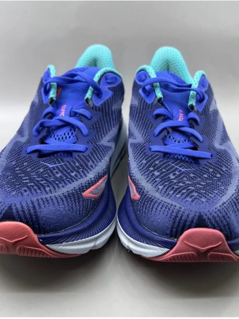 Hoka Women's Navy & Teal Running Shoes with Pink Logos